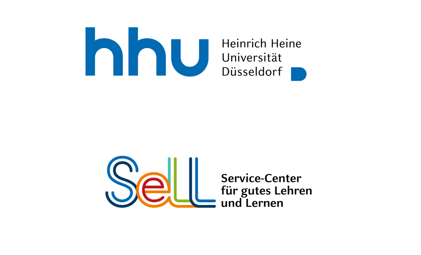 Logos der Heinrich-Heine-Universität Düsseldorf und des Service-Centers für gutes Lehren und Lernen. 